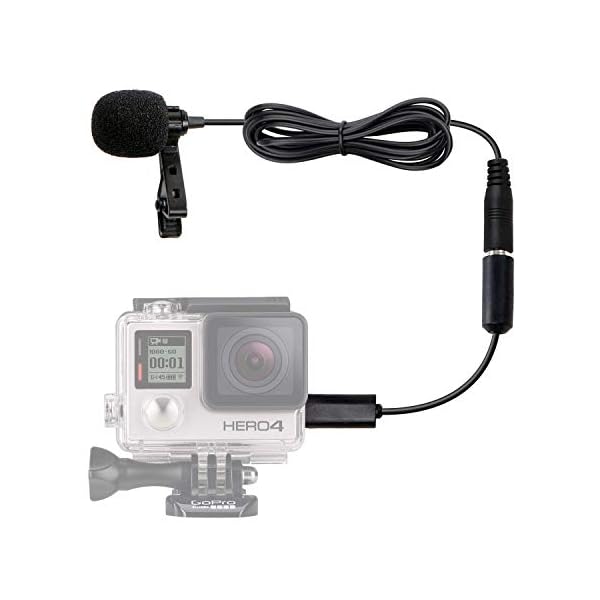 Movo GM100 Lavalier-Revers-Clip-on, omnidirektionales Kondensator-Mikrofon für GoPro HERO3, HERO3+ und HERO4 Black…