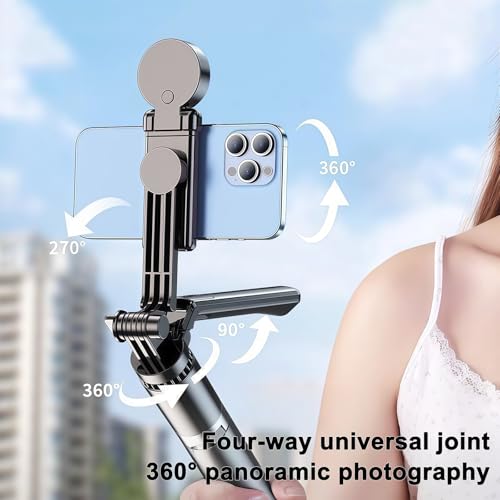 Trípode para selfie de 180 cm estable con luces de relleno integradas 7