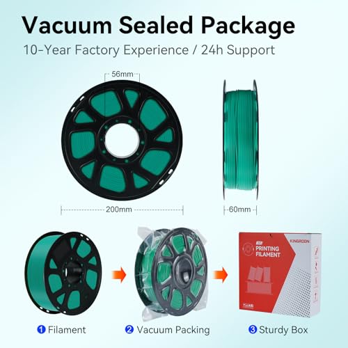Image of Kingroon 10KG PLA Filament Bundle 1.75mm, 3D Printer Filament Bulk Dimensional Accuracy + /- 0.02mm, 10 Pack 1kg Spool(2.2lbs), Fits for Most FDM 3D Printers, Mint Green