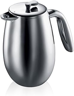 BODUM Double Wall Coffee Maker, Columbia French Press, 350ml, Shiny, 1303-16, Chrome