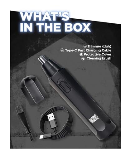 Image of Bombay Shaving Company Nose & Ear Trimmer for Men | 360 Dual Blade Precision Grooming | Type-C Fast Charging, IPX7 Waterproof, High-Speed Low-Noise Motor, 50 Min Runtime, Auto Hair Collection Filter