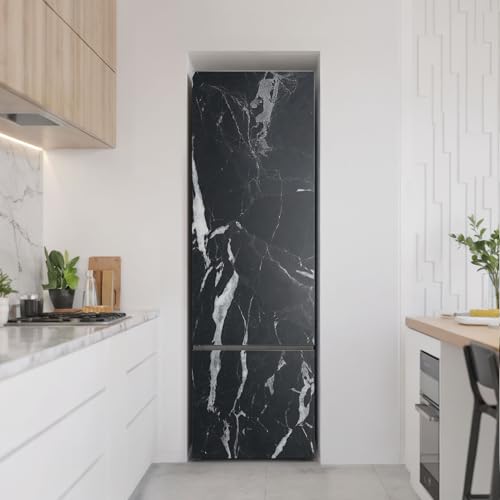 Pegatinas de nevera 60x190 cm con diseño de mármol elegante y vinilo autoadhesivo resistente 3