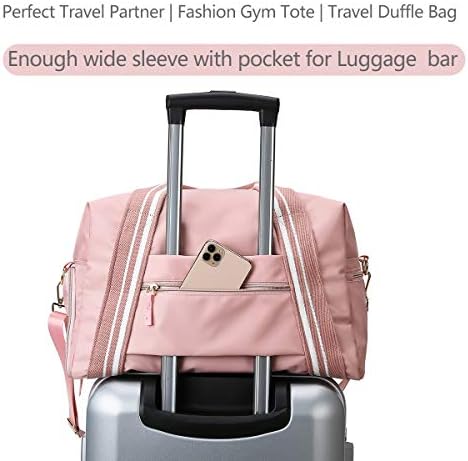 fancyfree Ideal Gym Tote Swimming Bag,Large Travel Duffle Sport Bag with Inside Waterproof PVC Pocket and Side Access Shoe Compartment 230 (Pink) 7 fancyfree Ideal Gym Tote Swimming Bag,Large Travel Duffle Sport Bag with Inside Waterproof PVC Pocket and Side Access Shoe Compartment 230 (Pink)