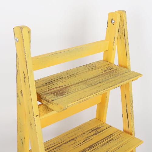 image for Milltown Merchants Ladder Shelf - Distressed Bookshelf - Rustic Ladder