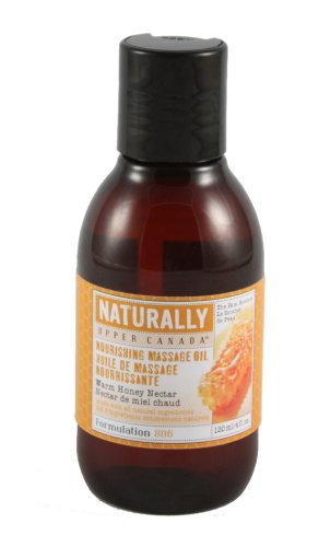 Upper Canada Soap & Candle Naturally Nourishing Massage Oil, Warm Honey Nectar, 4-Ounce Bottles (Pack of 2)