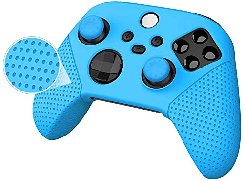 tobo x/.box series x/s controller silicone cover case, rubber skin for x/.box series x/s controller with thumb grips - blue (blue)(td-006cc)