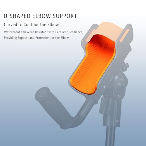 Muletas plegables para antebrazo, muletas de codo portátiles, altura ajustable, soporta 100 kg, 3 engranajes para soporte de codo y agarre, adecuadas para adultos de 150 a 180 cm