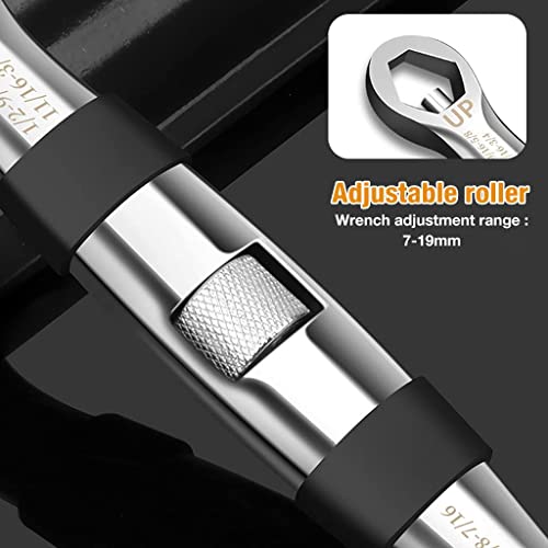 Image of Universal Wrench 23 In 1 Dual Head Metric Imperial Wrench Set Ratchet Adjustable Wrench 7-19 Mm Spanner Flexible Multifunctional Hand Tool for Car Repair