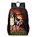 Produktbild Schulrucksack Schwarzes Friesenpferd im Trab, Schultaschen Teenager Rucksack Schultasche Schulrucksäcke Backpack für Damen Herren Junge Mädchen 15,6 Zoll Notebook