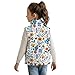 Wdktrgetd Girl Vests White 3T,Floral Print Featuring Loose Sleeveless Lightweight Lapel Machine Washable Suitable for Banquet Party Casual Fall Winter With Pockets Full Zip Fashion