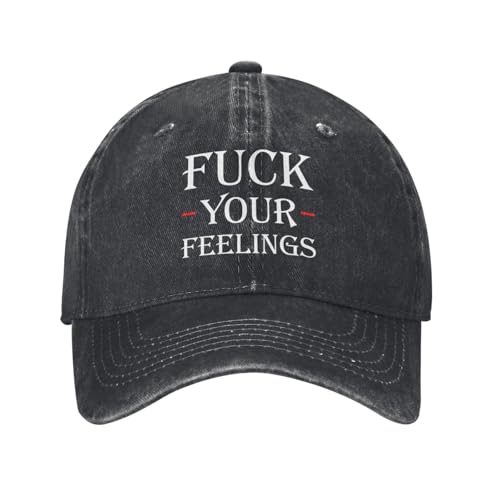 Outftnes Fuck Your Feelings Hat Men Dad Hats with Design Funny Hats Black