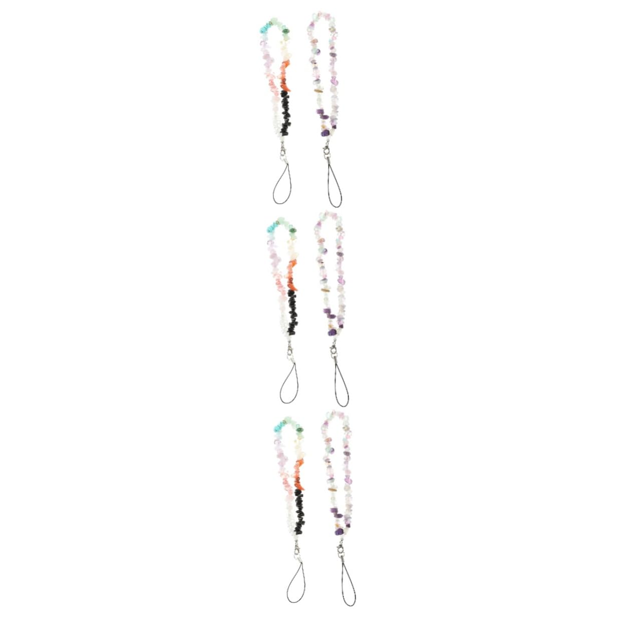 BESTonZON 10 Piezas Decoran La Cadena Cinturón Antipérdida De Amatista Teléfono Delicado Cadena De Teléfono Con Cuentas Naturales De Grava Cordón De Teléfono Delicado Cordón