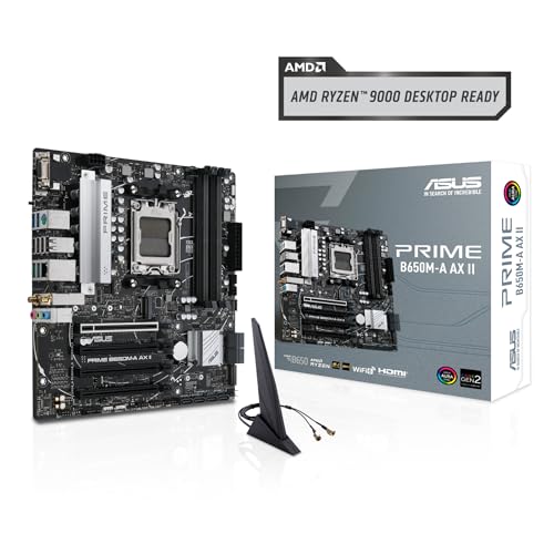 ASUS Prime B650M-A AX II AMD B650 AM5 Ryzen™ Desktop 9000 8000 & 7000 Micro-ATX mATX Motherboard, DDR5, PCIe 5.0 M.2, 2.5Gb LAN, Wi-Fi 6, DisplayPort, HDMI®, USB 3.2, USB 3.2 Type-C®, BIOS Flashback™ - image 8
