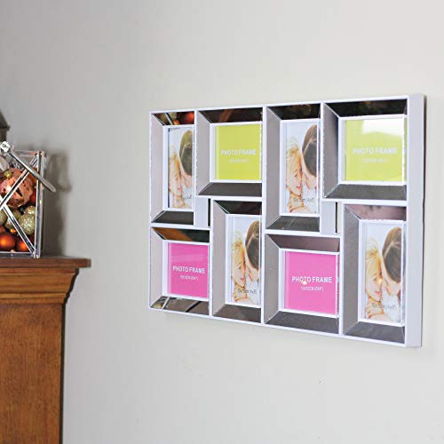 Northlight 28" White Mirrored Collage Picture Frame Wall Decor #TOP3