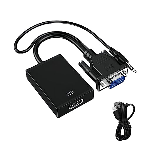 SZFUDIGO VGA to HDMI Adapterï¼ŒCompatible for Desktop, Laptop, Monitor, Projector, HDTV, Xbox and More