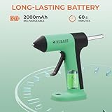 RUBAST 4V Glue Gun, Hot Glue Gun Cordless with Rapid 30s Preheat, Auto Shut-Off, Anti-drip Nozzle, and 20 Premium Glue Sticks, 2000mAh Type-C Rechargeable, Mini Glue Gun for Crafting - Image 3