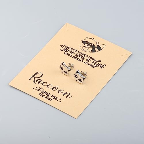 MAOFAED Raccoon Gift - Stud Earring for Her, Animal Jewelry3
