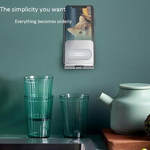 Soporte ajustable para teléfono de ducha y tableta, soporte de pared autoadhesivo impermeable 2