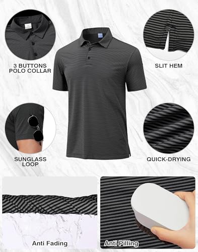 Image of Polo Shirts for Boys Golf Polo Shirt Short Sleeve Boys Performance Polo Dry Fit Stretch Collared UPF50+ Kids Golf Shirts