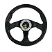 Spec-D Tuning Universal 320mm Racing Steering Wheel JDM Black Leather with Red Stitching