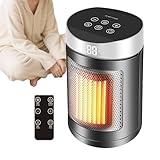 Ventilatore e riscaldatore, ventilatore portatile da scrivania, con 6 modalità regolabili, riscaldamento elettrico, silenzioso, mini per scrivania, bagno, casa, ufficio, camera da interna