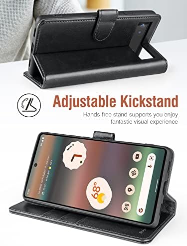 OCASE for Google Pixel 6A Case,Premium PU Leather Wallet Phone Case with [Card Holder][TPU Inner Shell][RFID Blocking] Shockproof Flip Cover for Google 6A 5G 6.1 inch 2022,Black