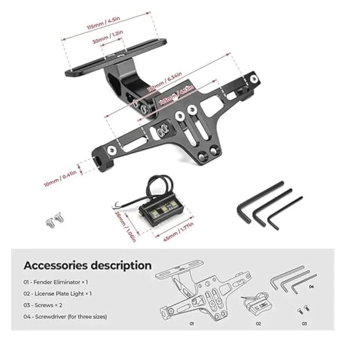 Support Plaque Immatriculation Suzuki SV650 GS500 DRZ400E avec Clignotants - 3