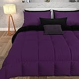 ❄️ ¿Qué recibirás en casa? Una colcha de matrimonio maxi con medidas 260 x 270 cm en color morado y negro