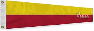 AGAS No 7 Pennant Code of Signals - 16 In x 3 Ft - Printed 200 Nylon - Quadruple Stitched Edges - Solid Brass Grommets Canvas Heading - Number 7 Signal Flag - Size 2.