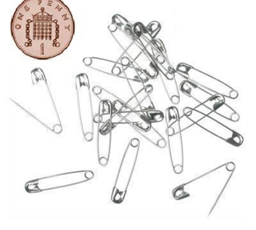 Live-wire-direct Lot de 100 petites épingles à nourrice en acier Argenté 20 mm