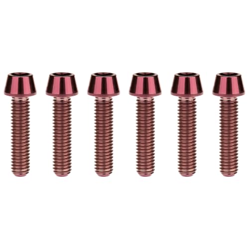 Image of Titanium Ti DIN912 M4 8 10 12 15 20mm Tapered Head Hex Bolts Bicycle Screws Pack of 6 (Burgundy, M4x20mm)