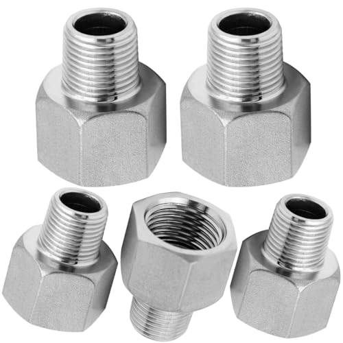 Beduan NPT Reducer Adapter 1/2 Female to 1/4 Male Threaded Reducing 5PCS