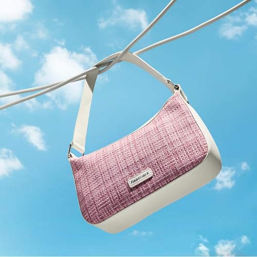 Image of Fastrack Women's Basketweave Shoulder Bag | Top Zip Closure, Comfortable Shoulder Straps, Inner Utility Pockets | Textured Fabric Bag | 6 Months Warranty