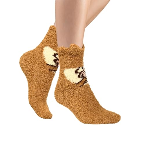 Image of Benefeet Sox Cute Fuzzy Socks for Women Girls - Fluffy Cozy Warm Winter Funny Animal Slipper Plush Sleeping Socks