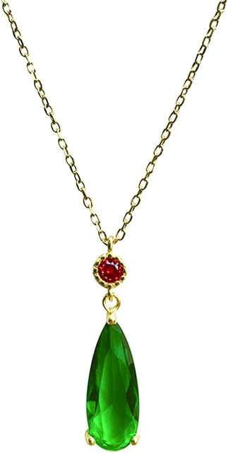 Kashasin Howl's Moving Castle Necklace S925 Silver Chain Anime Cartoon Cosplay Costume Jewelry Green Water Drop Necklace Accessories Gift