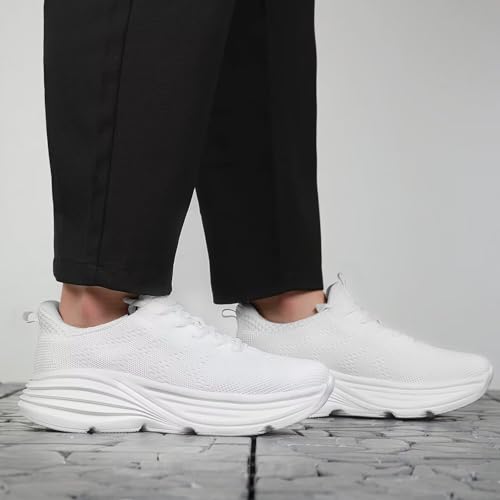 Image of WJA Men's Non Slip Walking Shoes Lightweight Breathable Casual Running Shoes Fashion Sneakers Mesh Workout Sports Shoes