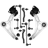 Front Lower Control Arm w/Ball Joint fit 2013-2017 for Ford Fusion 2013-2018 for Lincoln MKZ, Suspension Kit with Outer Tie Rod End Sway Bar Link - 8pc Set