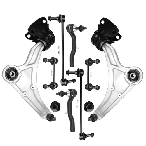 Front Lower Control Arm w/Ball Joint fit 2013-2017 for Ford Fusion 2013-2018 for Lincoln MKZ, Suspension Kit with Outer Tie Rod End Sway Bar Link - 8pc Set