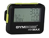 Guarda hasta 20 programas. Gymboss miniMAX - Temporizador y cronómetro, color negro y amarillo