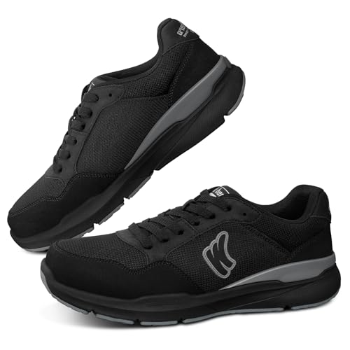 Mens Walking Shoes for Plantar Fasciitis, Arch Support Men Sneakers with Non-Slip Rubber Sole, Comfortable Casual Orthopedic Shoes with Wide Toe Box