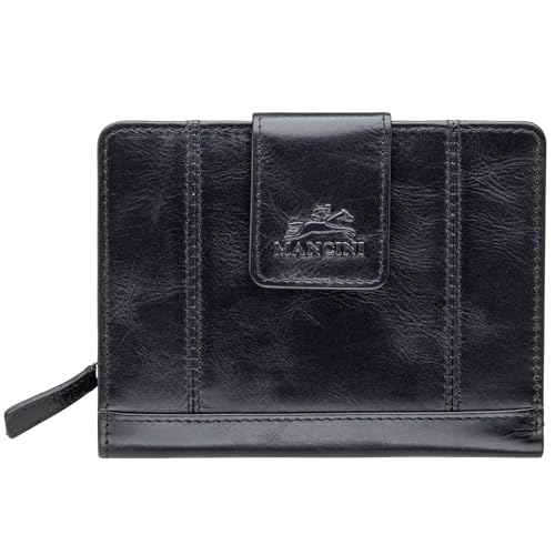 Mancini Casablanca Full Grain Leather RFID Secure Medium Clutch Wallet, Cognac 8700371-cg2