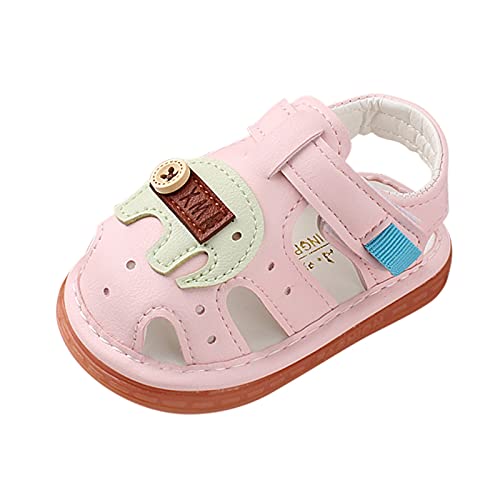 Sandals for Girls Sandals Baby with Whistle Shoes Baotou Shoes Calling Infant Soft-Soled Baby Shoes (Pink, 18-24Months)