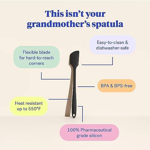 Image of GIR: Get It Right Silicone Kitchen Spatula - Non-toxic Cooking Utensils for Nonstick Cookware, Cooking and Baking, Skinny - 11IN - Black