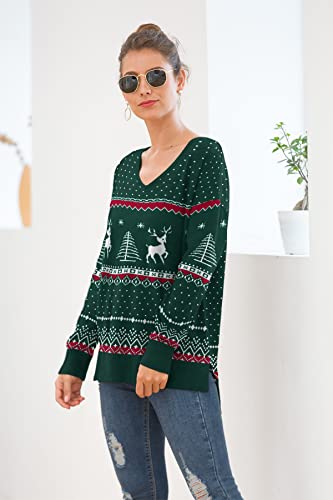 Image of Jouica Womens Summer Short Sleeve Tops Casual V Neck Loose Fit Knit Lightweight Sweater Pullover Top