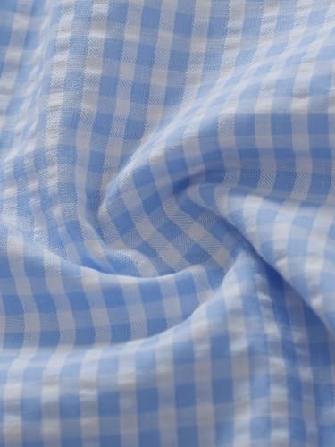 Image of Latuza Women's Cotton Bermuda Long Pajama Shorts Seersucker PJ Sleep Shorts