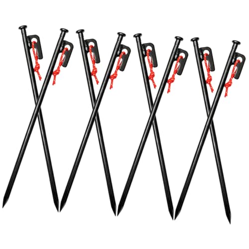TOYANDONA 8 Stück Teiliges Zeltpflöcke aus Robustem Metall mit Tragetasche Windfeste Bodenanker für Camping Strand Pavillons und Outdoor Zubehör Glatte Oberfläche Einfache Handhabung
