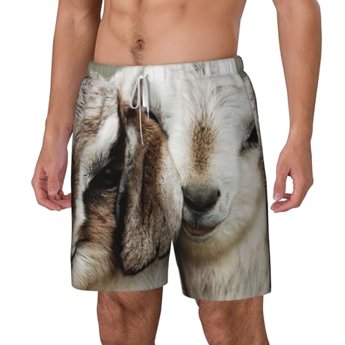 Short de plage double couche imprimé chèvre original pour homme actif - 2