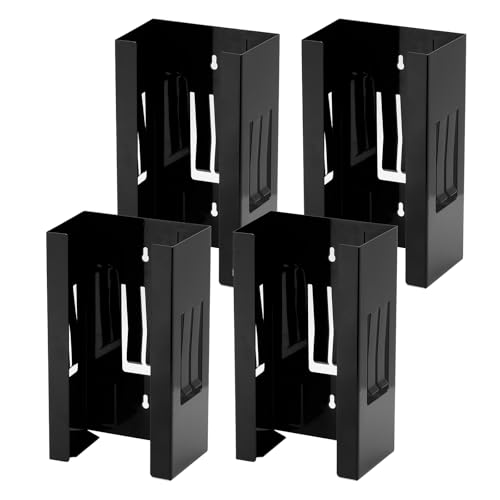 Image of EMENTOL 4PCS Magnetic Glove /Tissue Dispenser Holder Set, Black Glove Dispenser Wall Mount, Mount Onto Tool Box or in Workshops
