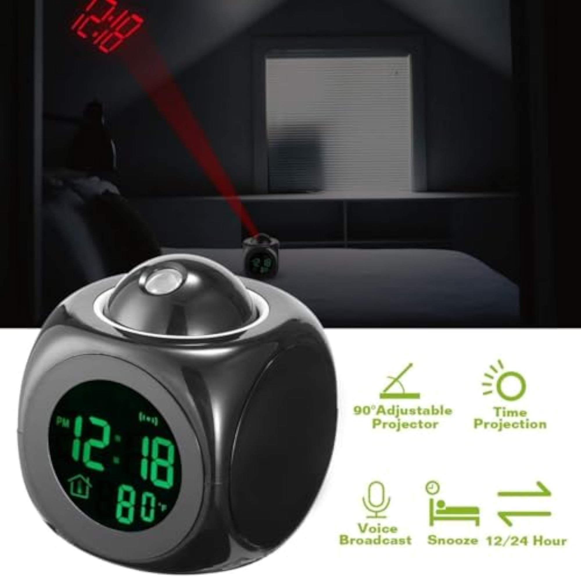 Talking Digital Alarm Clock LCD with Projector
