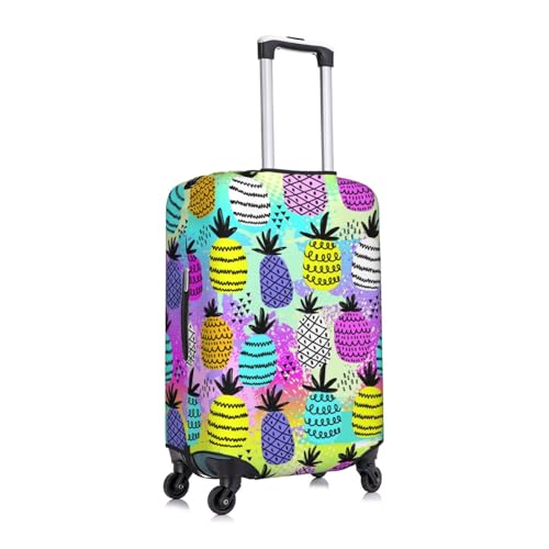 Graffiti Pineapples Luggage Cover Protector Anti-Scratch Washable Fits 18-32 Inch Luggage-X-Large3
